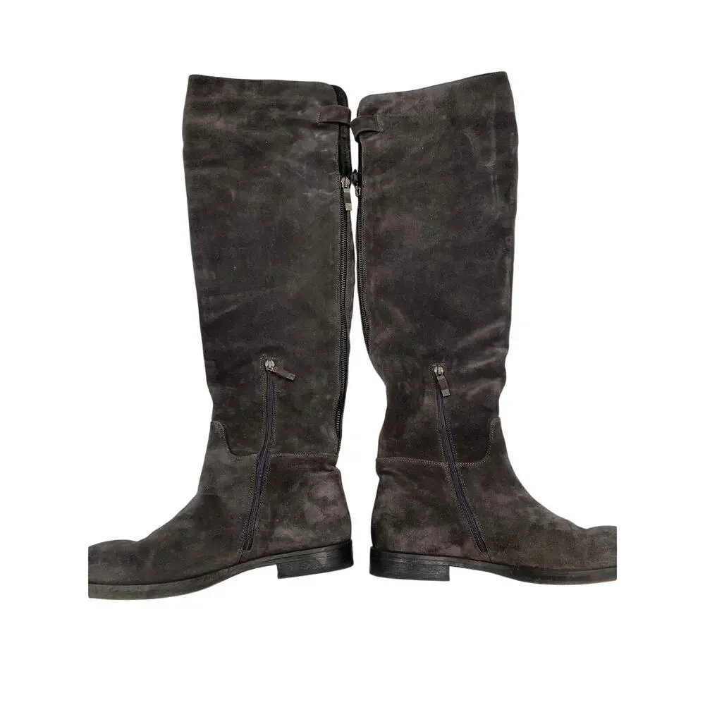Alberto Fermani Gray Suede Dora Over the Knee boots